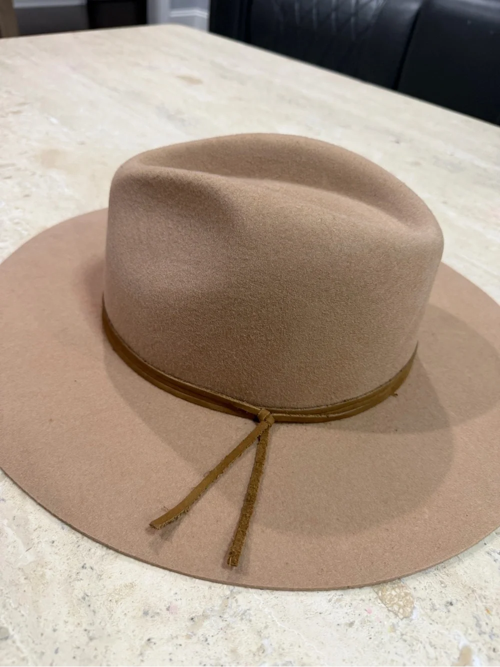 Patina The Aria Tan Wool Fedora Western‎ Hat Handcrafted Wide Brim S